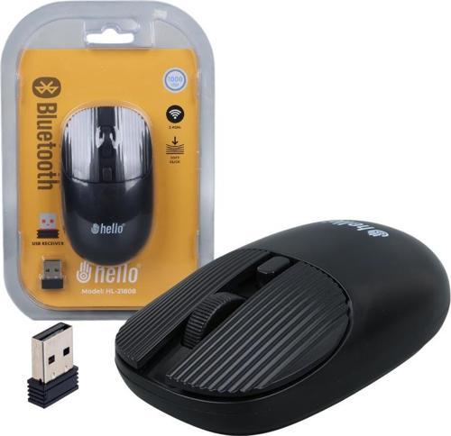Ayt Hello HL-21808 Siyah 1000 DPI 2.4 Ghz Kablosuz Bluetooth Mouse Ev Ofis Bilgisayarı Mouse Fare