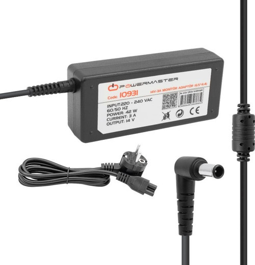 14 Volt 3 Amper 6.5 4.4 Uçlu Masaüstü Samsung Monitör Adaptörü Kısa Devre Korumalı 14V-3A
