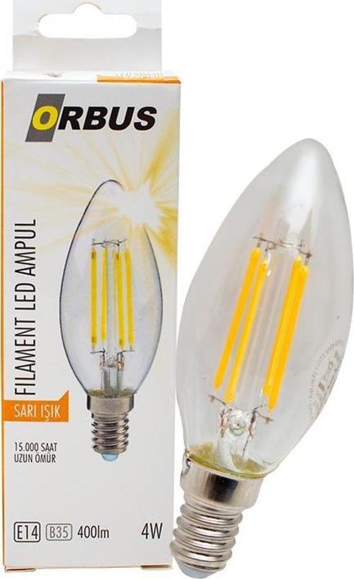 ORB-BC3 C37 4 Watt E14 400 LMN Beyaz Filament Dekoratif Rustik Led Ampul