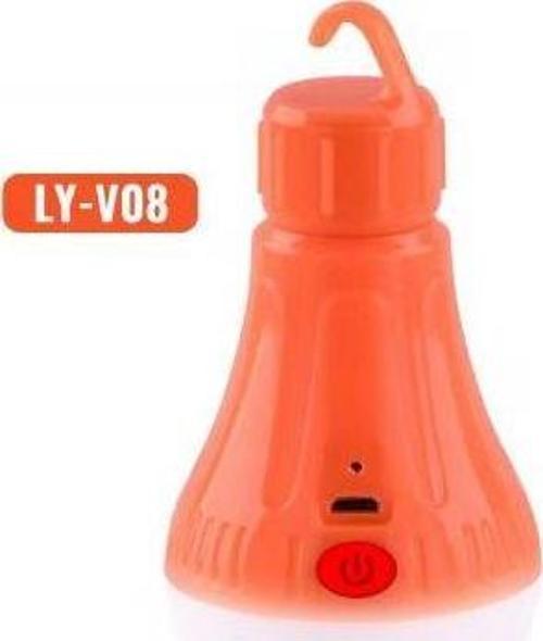 Ly-V08 Kamp Aydınlatması Şarjlı Ampul 3 Kademeli Askılı Çadır Lambası Lion Pilli