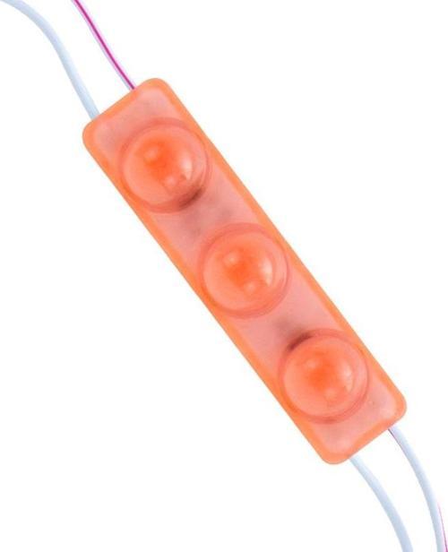 12 Volt 1.5 Watt Kırmızı Yanıp Sönen Parlak Tek Renk 69X16 Mm Lümen 160 Derece Mercekli Modül Led