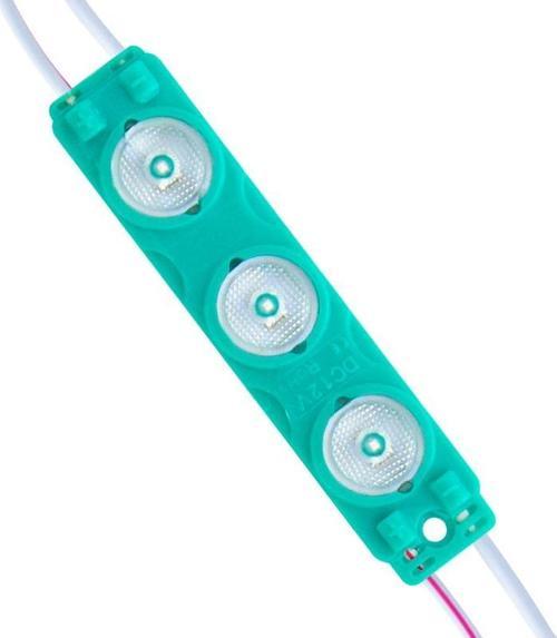 12 Volt 1.5 Watt Yeşil 2835 73 X 16 Mm IP65 195 210 Lümen 170 Derece Mercekli Modül Led