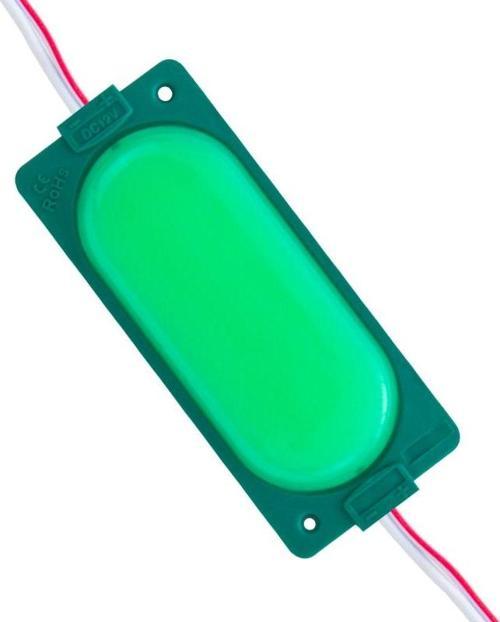 12 Volt 3 Watt Yeşil 85 X 35 Mm IP65 220 240 Lümen 140 Derece Cob Mercekli Modül Led