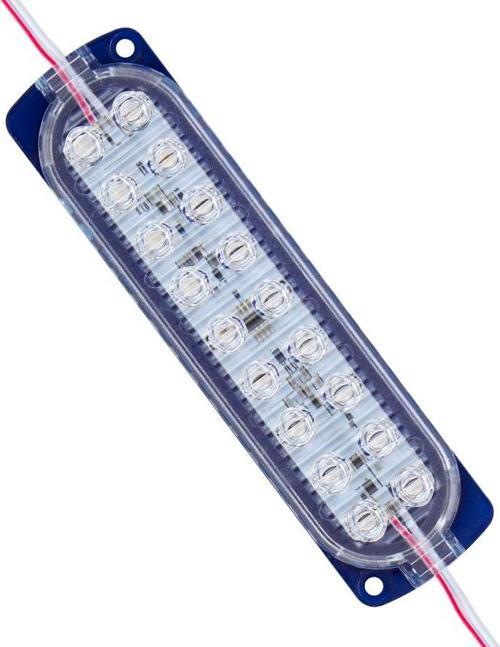 12 Volt 3.6 Watt Mavi Flaşlı Yanıp Sönen 2835 Modül Led 18 Ledli Mercekli