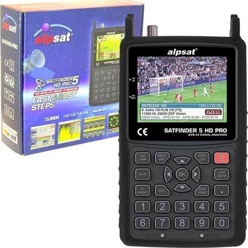 Alpsat 5 HD Pro Görüntülü Uydu Yön Bulucu Satfinder 5 Ahd Tvı Cvı Test Cihazı