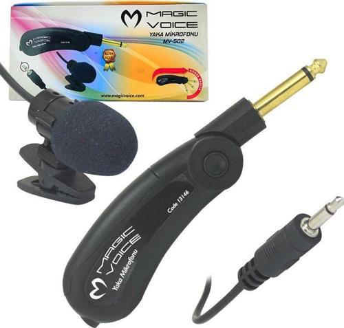 MV-502 Gold Kablolu Yaka Mikrofonu Jack Girişli Yaka Mikrofon Gürültü Önleyicili
