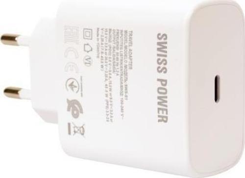 Swiss Power 45w PD Hızlı Şarj Type-C Başlık SWS-S1W - Beyaz