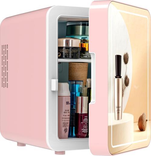 Mio 212 4L LED Işıklı Kozmetik Makyaj Krem Sıcak ve Soğuk Ayarlı Taşınabilir Fridge Mini Dolap - Pembe