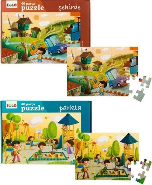 Şehirde ve Parkta 2li Puzzle Set