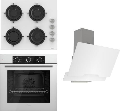 Flowart Basic Serisi Beyaz Ankastre Set (cs206 + Xe62cb + D064 )