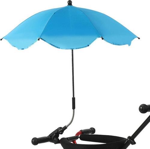 Bebek Arabası İçin Ayrılabilir 360 Derece Ayarlanabilir 66 cm Şemsiye - Mavi