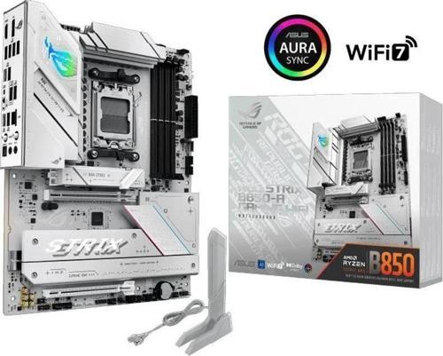 ROG STRIX B850-A GAMING WIFI AMD B850 AM5 DDR5 8000 DP HDMI 4x M2 USB3.2 Gen 2x2 WiFi 7 + BT AURA RGB 2.5Gbit LAN ATX 14+2+2 Güç Aşamaları, ASUS