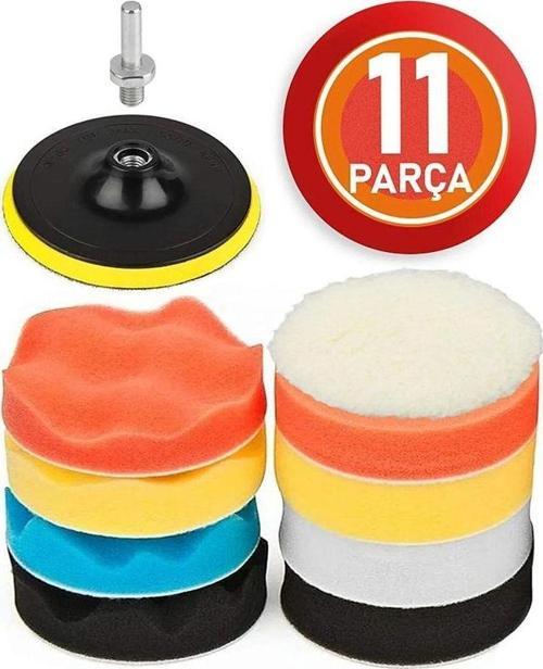 Pasta Cila Polisaj Süngeri Seti 115mm Matkap Uyumlu Pasta Cila Parlatma Pedi Seti 11 Parça