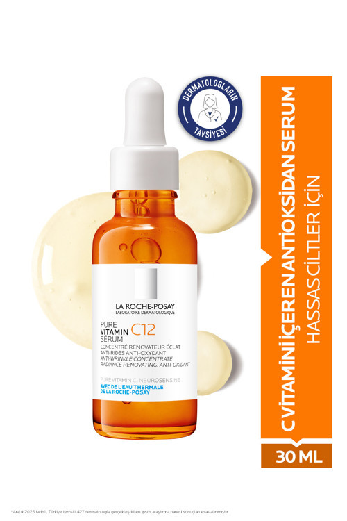 La Roche Posay Saf C12 Vitamini Hassas Cilt Tipleri İçin C Vitamini İçerikli Işıltı Veren Antioksidan Serum 30 ml