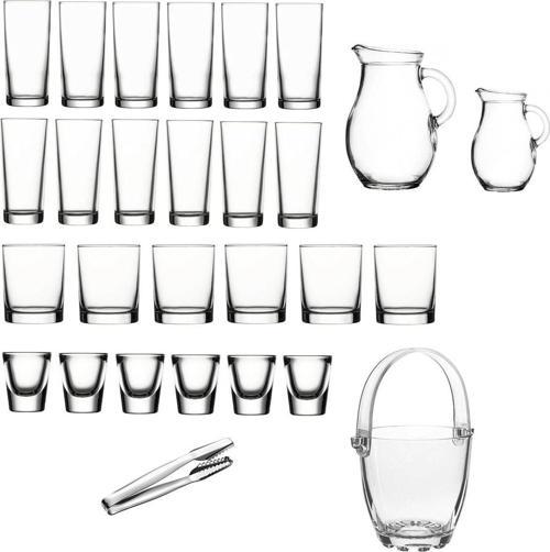 Ehlikeyf rakı - viski - shot bardağı buz kovası seti takımı 28 Parça paşabahçe