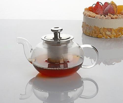 kendinden süzgeçli cam demlik - 600 ml çaydanlık demliği silver