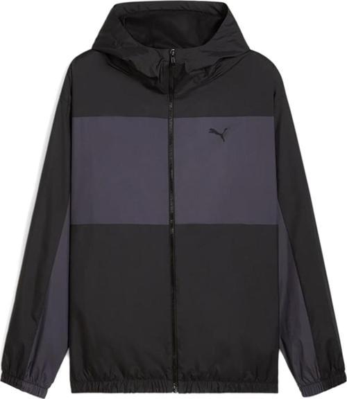 627473-01 Puma Mesh Lined Windbreaker Erkek Yağmurluk-R&amp;uuml;zgarlık Siyah