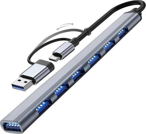7in1 Usb Ve Type-C Girişli Usb Çoğaltıcı 7in1 USB 3.0 Çoğaltıcı Type-c To Usb Çevirici Akım Korumalı