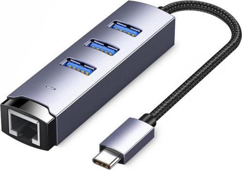 Jasoz 4in1 type-c To 5Gbps Rj45 3xUSB3.0 Type-c Ethernet Dönüştürücü Hub Type-c To USB Çevirici