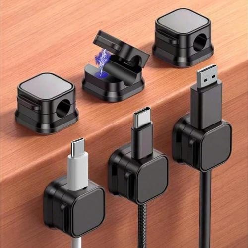 6 Adet Set Yapışkanlı Manyetik Kapaklı Kablo Düzenleyici Kablo Organizer Kablo Düzenleyici