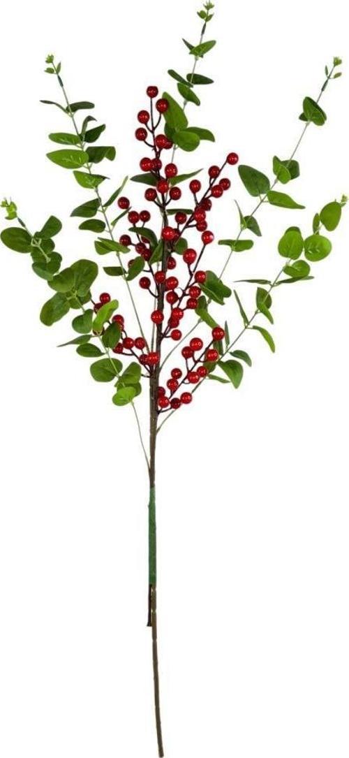 Yapay Çiçek Kokina Ve Yeşil Okaliptus 90cm Uzun Dal Eucalyptus