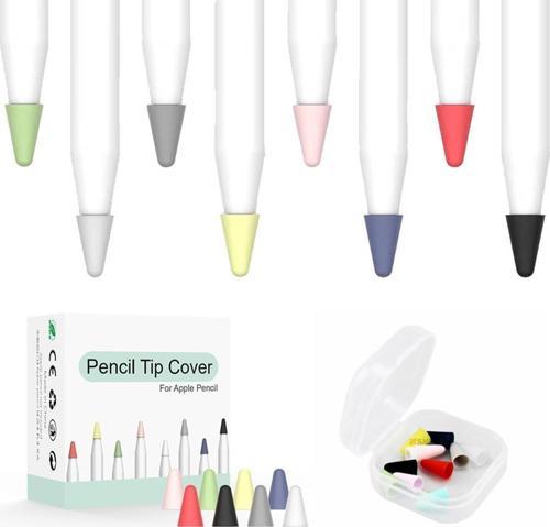 Apple Pencil 1-2 Nesil Pro USB-C Uyumlu Kalem Ucu Koruyucu Silikon Kılıf Ve Kutusu 8'li Mix Paket