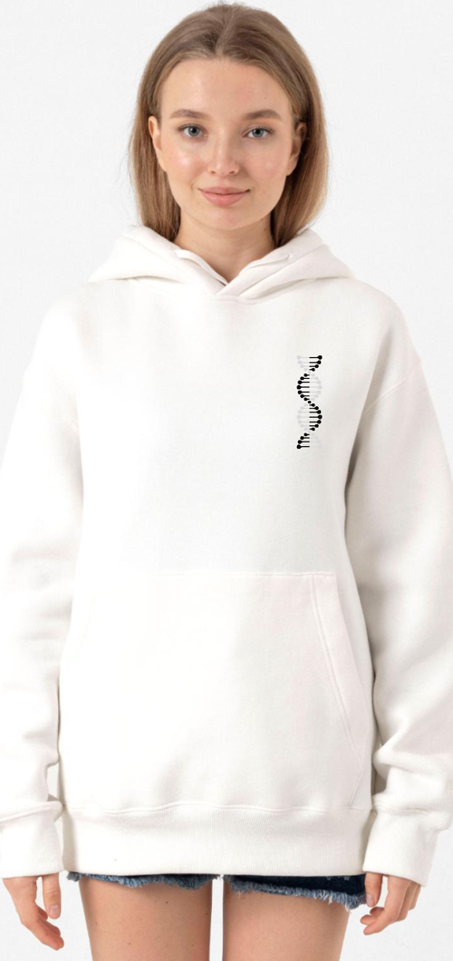 Siyah Beyaz Dna Beyaz Kadın 3ip Kapşonlu Sweatshirt