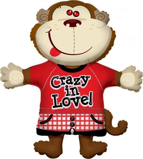 Süpershape 90 Cm Crazy Çılgın Aşık Maymun Folyo Balon