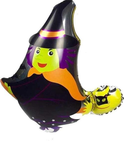 Supershape Süpürgeli Cadı Şeklinde Folyo Balon 89X81 cm Halloween