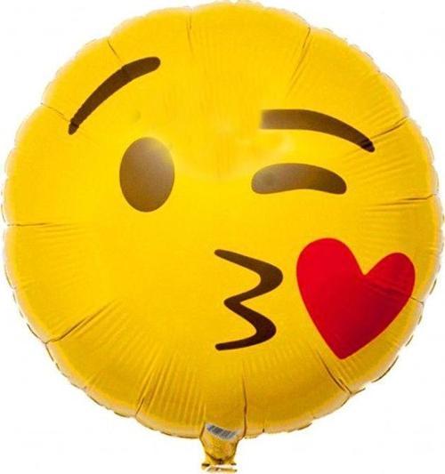Sarı Renk Şaşkın İfade Emoji Smiley Folyo Balon 45 cm
