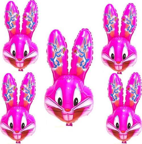 Süpershape 75 cm Bugs Bunny Tavşan Pembe Renk Folyo Balon 5 Adet