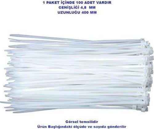 - IŞILDAR Klips Kablo Bağı 4,8x400 BEYAZ (100 Adet) Kablo Cırtı