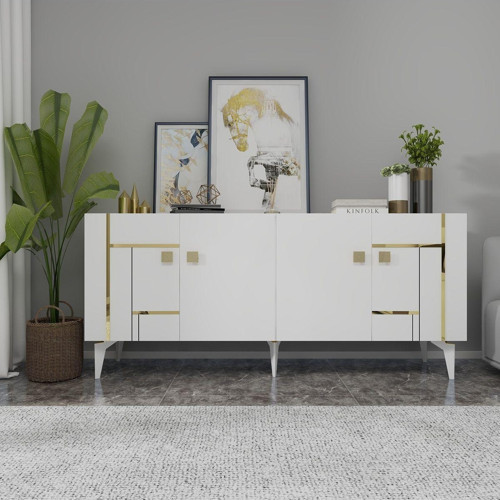 Madera Konsol Beyaz-Altin