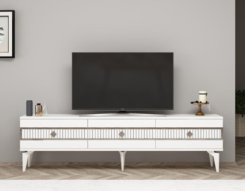 Novva 180 Cm Tv Sehpasi (Alt Modül) Beyaz-Gümüş