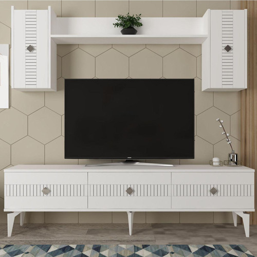 Mi̇Ddas 180 Cm Tv Üni̇Tesi̇ Takimi Beyaz-Gümüş
