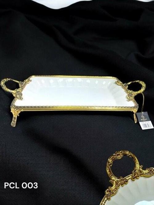 Elegance Dikdörtgen Sunum Tabak Gold 46 Cm Pcl003