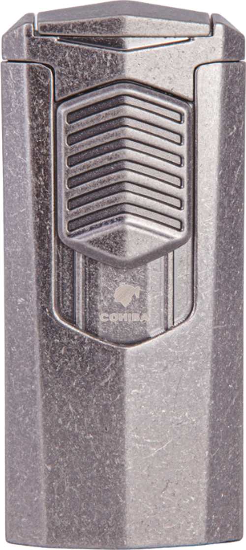 3 Torch Pürmüz Fırçalı Gümüş Metal Puro Çakmağı