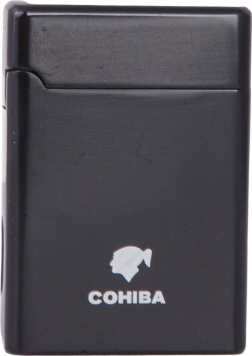 Çift Torch Pürmüz Siyah Metal Puro Çakmağı