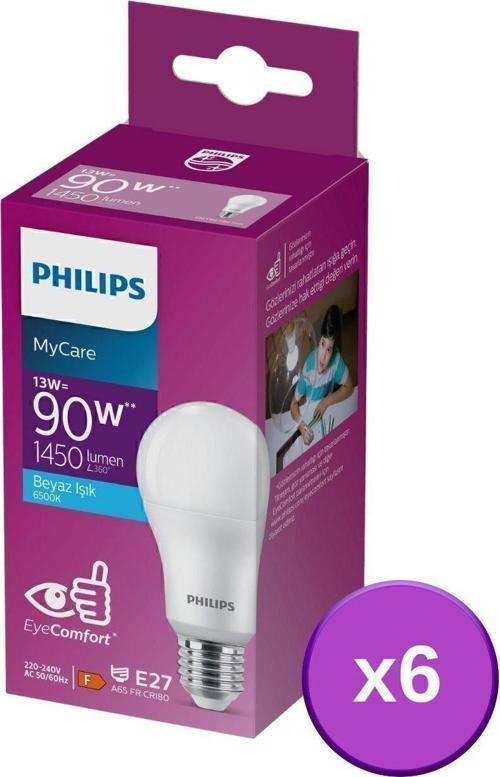 Led 13W Ampul 6500K Beyaz Işık 6Lı