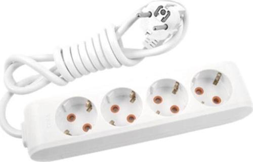 Multi-Led 4'Lü Topraklı Kablolu Çocuk Korumalı Grup Priz 5 Metre