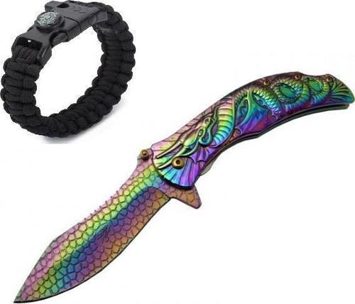 İsme Özel Gökkuşağı Ejder Çakı 5880RB-21 CM
