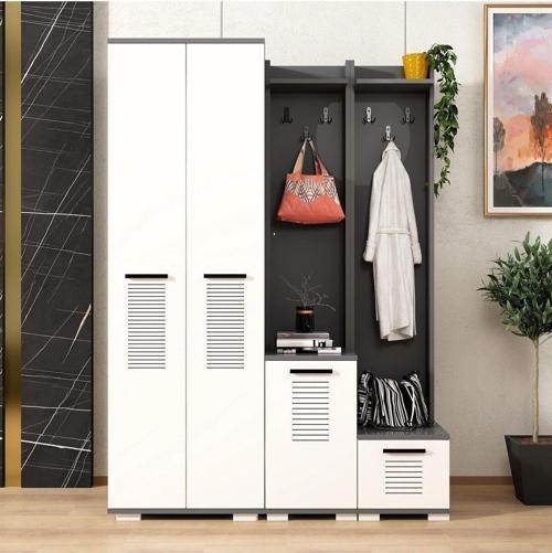 Asi̇Mo (D-E-B) 2 Kapakli Portmanto Antrasi̇T-Beyaz