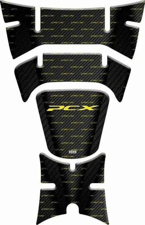 Tank Pad 020 Pcx 125-150 2018-2020 Siyah Karbon - Sarı