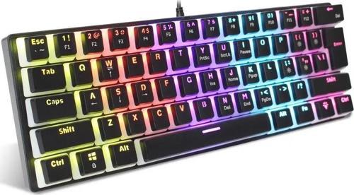 Blue Switch Mekanik Oyuncu Klavye - 61Key Full RGB Pudding Keycap Mavi Tuş HXSJ L700