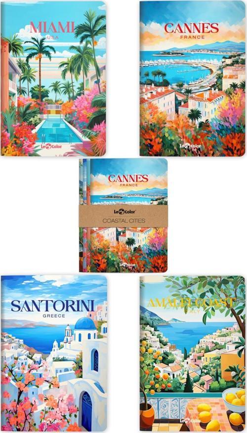 4'lü Coastal Cıtıes Defter Seti Çizgisiz 13x20
