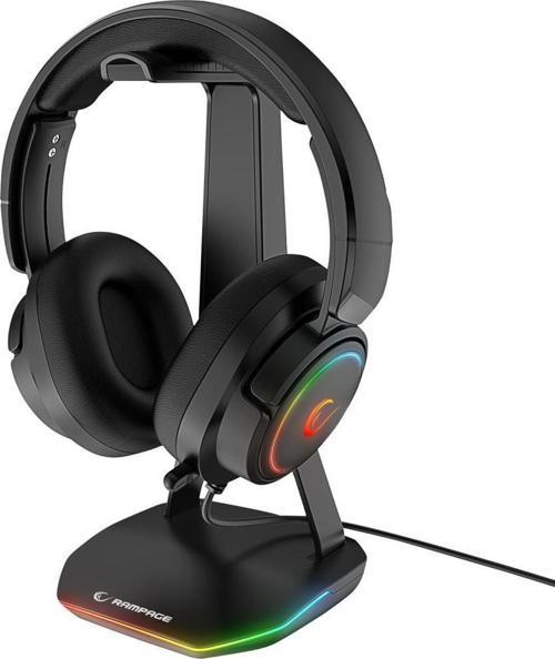 Tower T14 Kulaklık İçin Stand RGB Işıklı 2*Usb Port Siyah