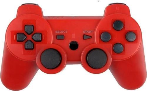 P3 Doubleshock PS3 Playstation 3 için Uyumlu Kablosuz Titreşimli Oyun Kolu Gamepad Joystick Controller Kırmız