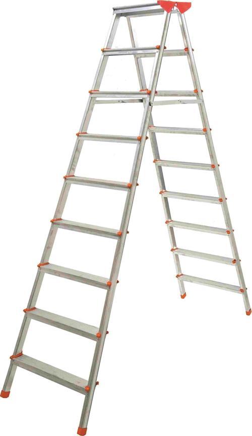 ALÜMİNYUM ÇİFT ÇIKIŞLI 9 BASAMAKLI MERDİVEN (2 METRE) (ACCM.07)