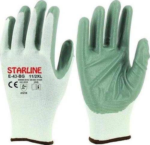 E-43BG BEYAZ-GRİ NİTRİL ELDİVEN NO:L/9 - (12 ÇİFT)