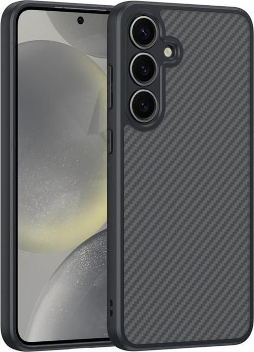 Galaxy S25 Kılıf Magsafe Şarj Özellikli Karbon Fiber Tasarımlı Elnino Kılıf